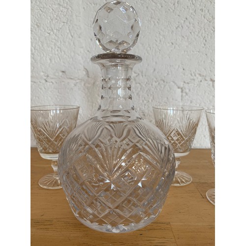 149 - Webb Corbett Decanter and Six Matching Cut Wine Glasses