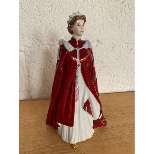 155 - Royal Worcester Celebration of the Queens 80th Birthday Figurine