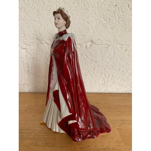 155 - Royal Worcester Celebration of the Queens 80th Birthday Figurine