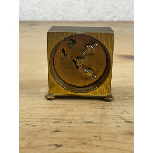 30 - 1920's Zenith Swiss Made Gilt Metal Art Deco Travel Alarm Clock