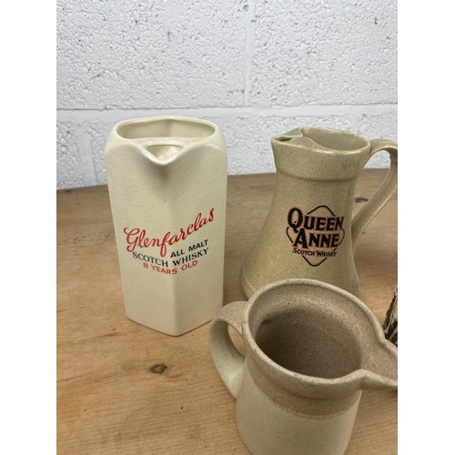 33 - Two Whisky Jugs, Glenfarclas, Queen Anne, Gerzit Stein & other Stoneware