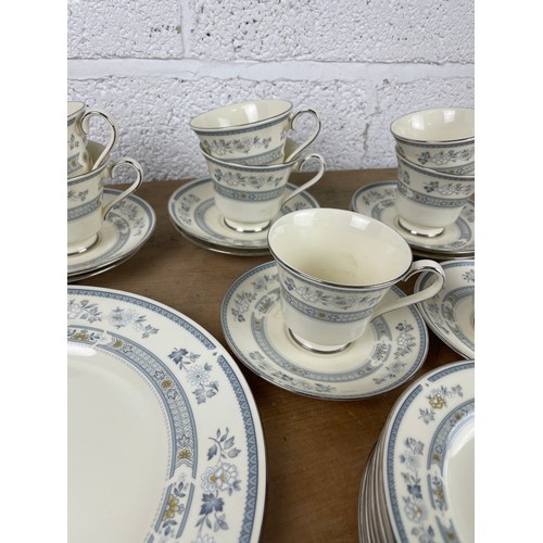 41 - Minton Penrose Tea Service 8x Cups, Saucers Side Plates & Sandwich Platter