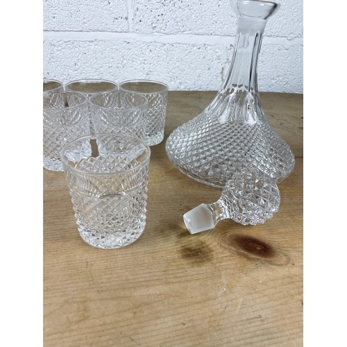 42 - Nice Ships Decanter & 6 Matching Glasses