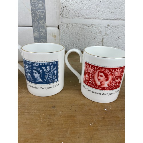 301 - Four Royal Mail Coronation Mugs by Gilchrist and King