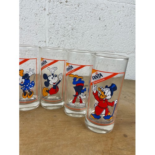 302 - Set of 6 1985 Rare Disney Fanta Promotional Glasses Only Issued in Germany