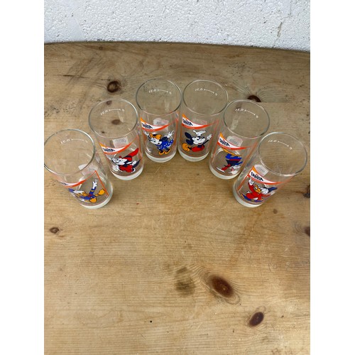 302 - Set of 6 1985 Rare Disney Fanta Promotional Glasses Only Issued in Germany