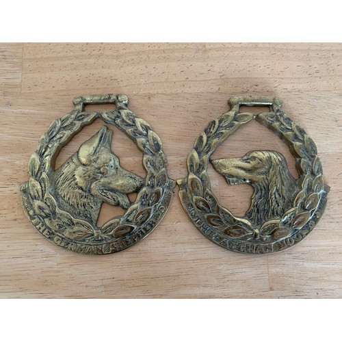 64 - John Ellis German Shepherd and Afghan Hound Horse Brasses