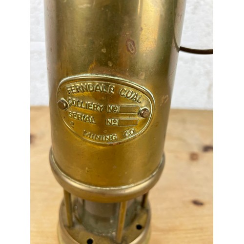 370 - Ferndale Coal Vintage Brass Miners Lamp