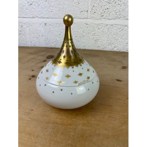 361 - Bjorn Wiinblad for Rosenthal Porcelain Lidded Teardrop Box