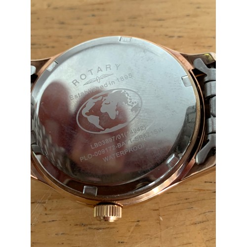 26 - Silver and Rose Gold Tone Rotary Watch