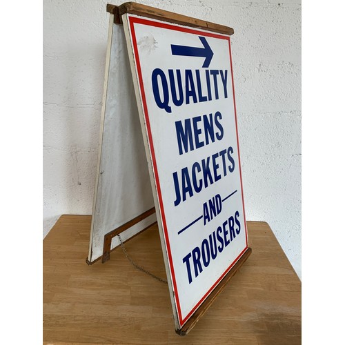 296 - Vintage Gents Outfitters Sandwich Board Sign - 98cm Tall