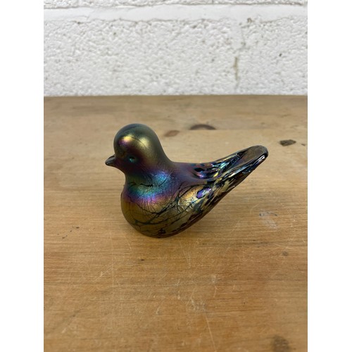 340 - Phoneician Iridescent Glass Bird Paperweight Malta