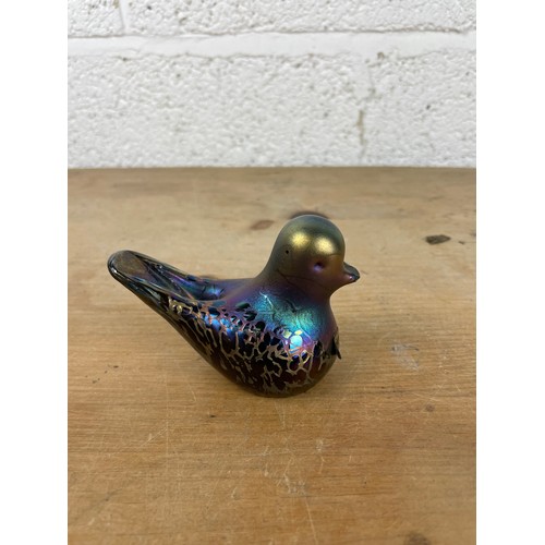 340 - Phoneician Iridescent Glass Bird Paperweight Malta