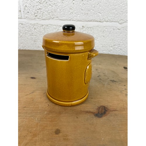 345 - Vintage Dusty Bin Ceramic Money Box