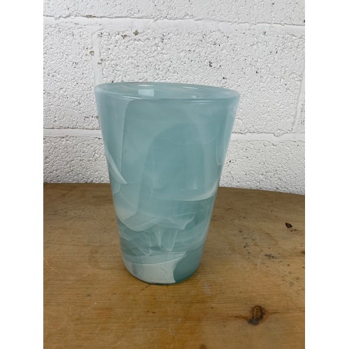 347 - Large Heavy Glass Vase By Parlane