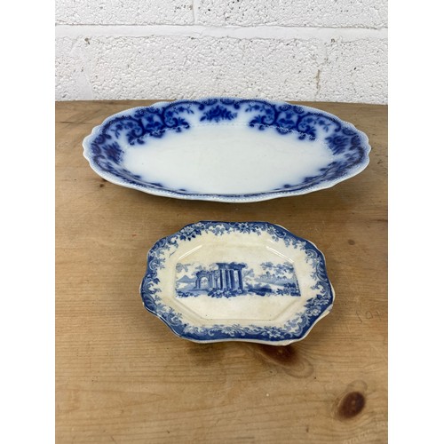 291 - Two Antique Blue & White Plates