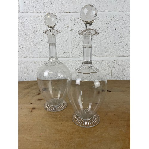 293 - Two Elegant Cut Glass Decanters Baccarat Style