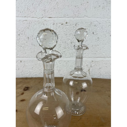 293 - Two Elegant Cut Glass Decanters Baccarat Style