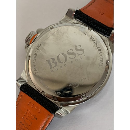 15 - Large Faced Hugo Boss Watch with Orange Accents