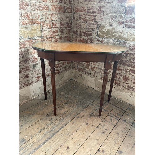 434 - Vintage Georgian Style Leather Top Console Hall Table