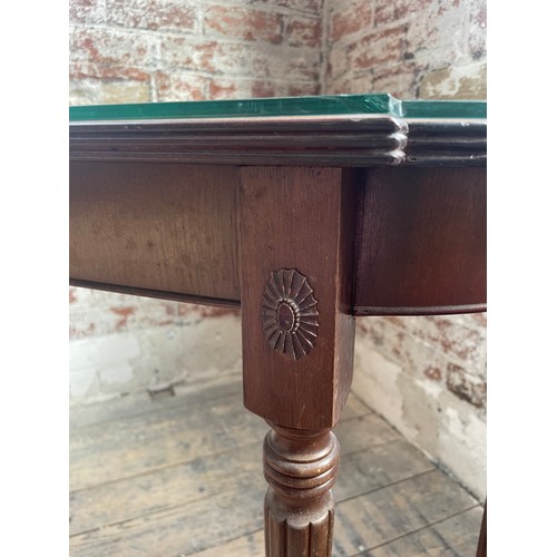 434 - Vintage Georgian Style Leather Top Console Hall Table