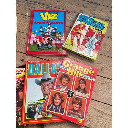 170 - Vintage Annuals Inc. Bunty, Jackie, Viz, Roy of The Rovers, Brownies, Dr Who, Dallas & Grange Hill