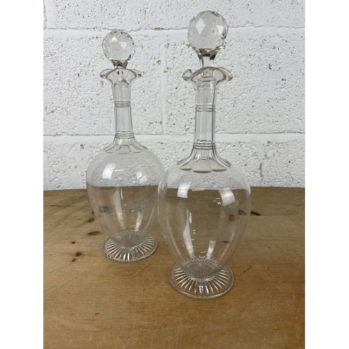 168 - Two Elegant Cut Glass Decanters Baccarat Style