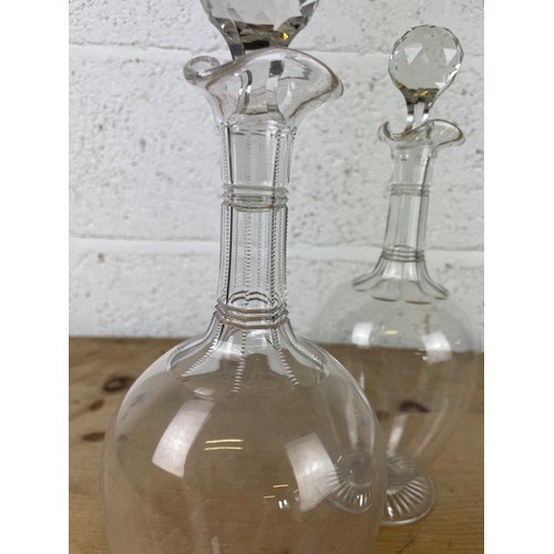 168 - Two Elegant Cut Glass Decanters Baccarat Style