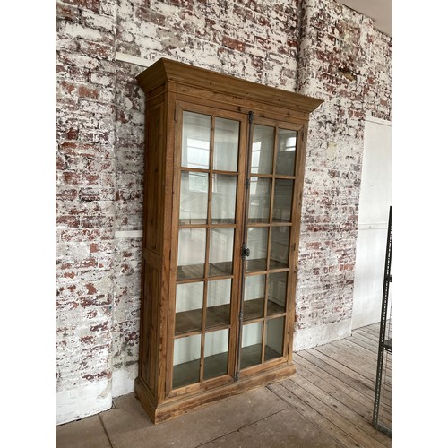 433 - Large Dovetail Furniture Barnsley Pine Display Cabinet Made With Reclaimed Wood With French Style Ha... 