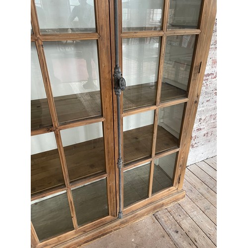 433 - Large Dovetail Furniture Barnsley Pine Display Cabinet Made With Reclaimed Wood With French Style Ha... 