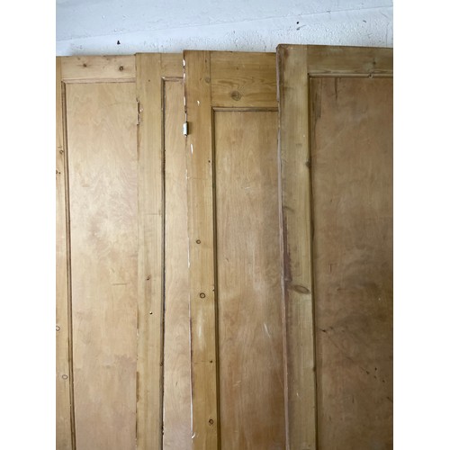 430 - Five Reclaimed Flat Panel Pine Doors