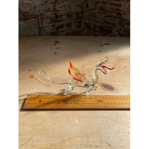 179 - Delicate Art Glass Dragon Figure