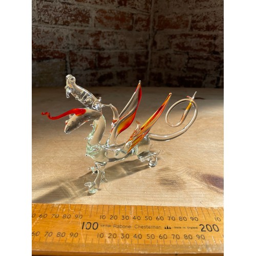 179 - Delicate Art Glass Dragon Figure