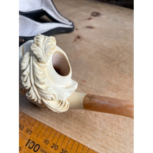 31 - Vintage Barling Finely Carved Meerschuam Pipe In Case