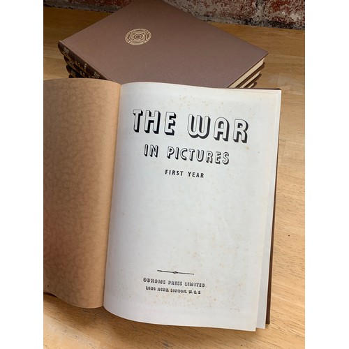 395 - Vintage The War in Pictures Volumes 1-6 Odhams Press - Pictorial documentation of the entire Second ... 