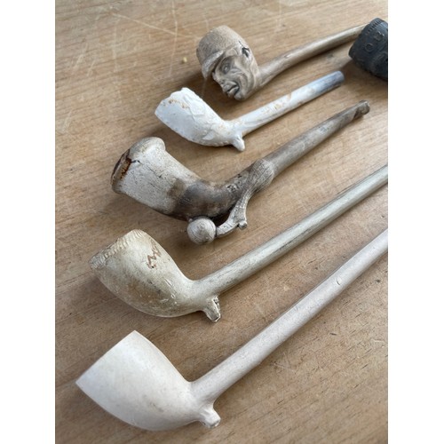 38 - Group of Vintage & Antique Clay Pipes Inc Royal Antediluvian Order of Buffaloes