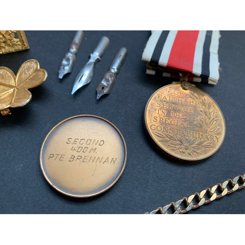 199 - Various Collectables inc. 1st Battalion Green Howards token Special Constabulary Service Medal, Broo... 