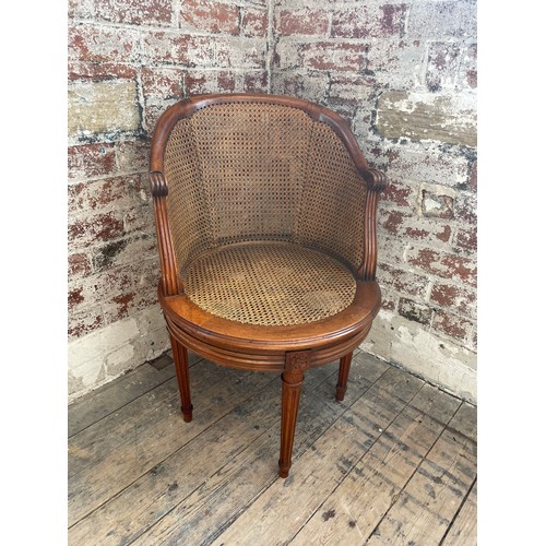 448 - Louis XVI Style Rotating Arm Chair in Ash Possibly By Andre Malifert Circa 1920