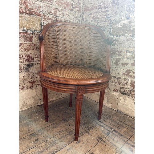 448 - Louis XVI Style Rotating Arm Chair in Ash Possibly By Andre Malifert Circa 1920