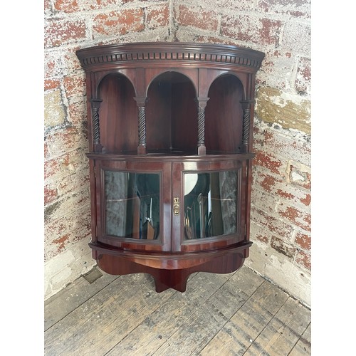 452 - Late Victorian Early Edwardian Mahogany Corner Wall Cabinet Bow FrontedFrom Jones & Higgins Peckham