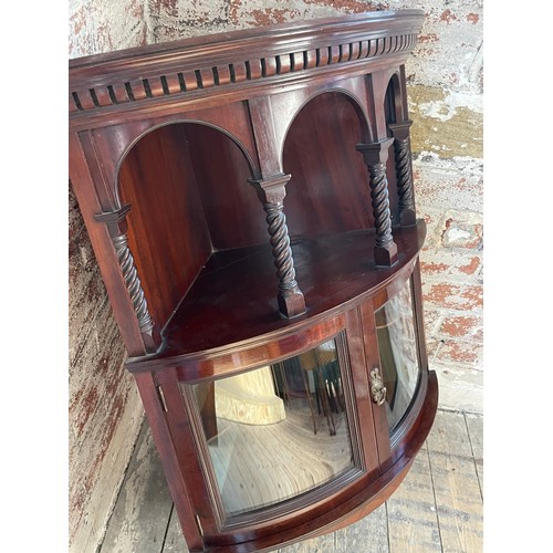 452 - Late Victorian Early Edwardian Mahogany Corner Wall Cabinet Bow FrontedFrom Jones & Higgins Peckham