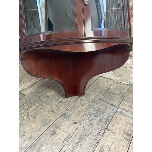 452 - Late Victorian Early Edwardian Mahogany Corner Wall Cabinet Bow FrontedFrom Jones & Higgins Peckham