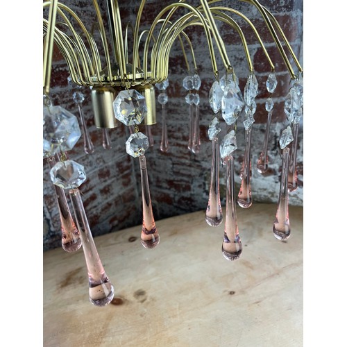 408 - Hollywood Regency Murano Glass Teardrop Chandelier