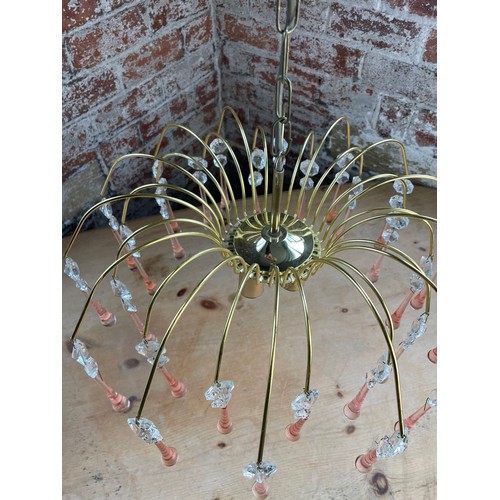 408 - Hollywood Regency Murano Glass Teardrop Chandelier