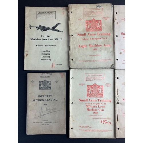 220 - Military Interest: WWII Training Pamphlets 1939 - 1942 | Light Machine Gun, Anti Aircraft, Grenade, ... 