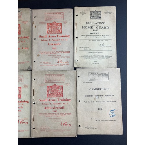 220 - Military Interest: WWII Training Pamphlets 1939 - 1942 | Light Machine Gun, Anti Aircraft, Grenade, ... 