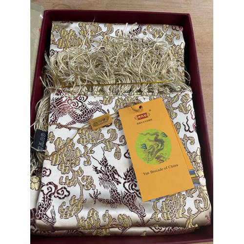 241 - As New Boxed with Tags Yun Brocade of China Silk Scarf