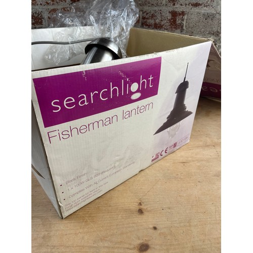 404 - Boxed Unused Searchlight Fisherman Lantern Ceiling Light