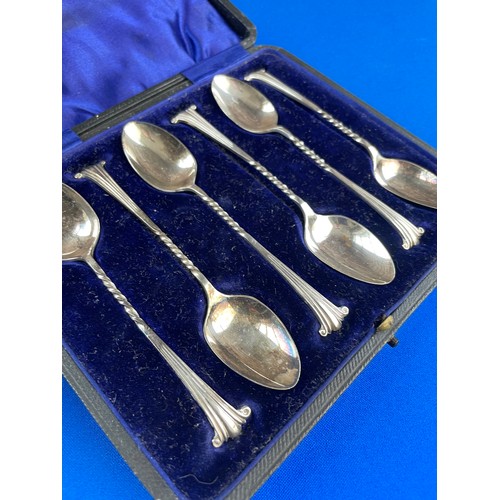 4 - Boxed Set of Sterling Silver Teaspoons By Js&S Birmingham 1908 & Scrap Silver Top Sheffield 1923 85g... 