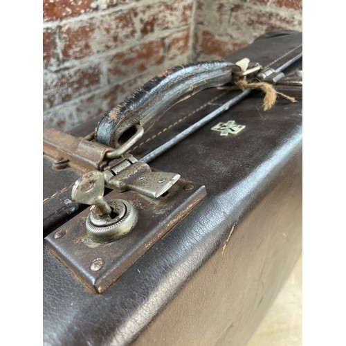 262 - Large Vintage Leather Suitcase By Revelation